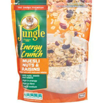 Jungle Energy Cereal Crunch Nuts & Raisins 1 x 750Gr