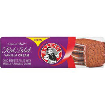 Bakers Bisc Red Label Vanilla Choc 1 x 200Gr