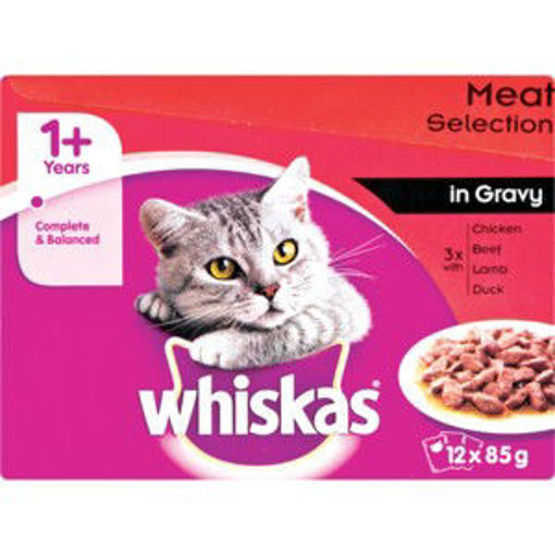 Whiskas Cat Food Pouch Multi Meat Grav 1 x 12`s