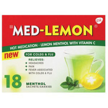 Med Lemon Cold & Flu Sachet Menthol 1 x 18`s