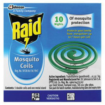 Raid Insect Coils Mosquitos 5 x 10`s