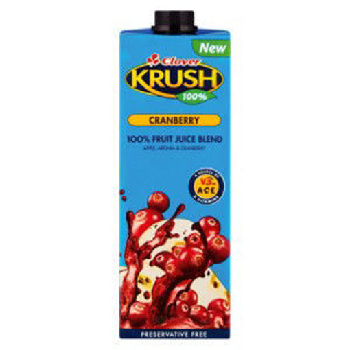 Krush Juice 100% UHT Cranberry 1 x 1Lt