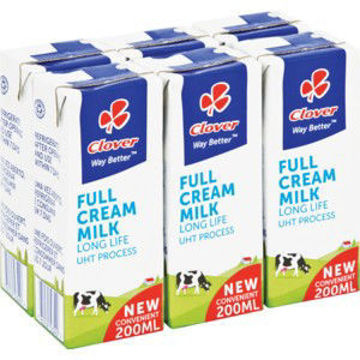 Clover Milk Long Life UHT Full Cream 1 x 200Ml