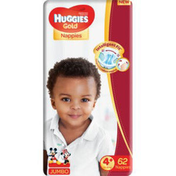 Huggies Nappies Gold JP Size 4+ 62s 1 x 0Ea