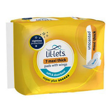 Lil Lets Pads Maxi Unscented Thick 1 x 7`s