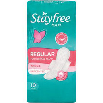 Stayfree Pads Maxi Wings Unscent 1 x 10`s