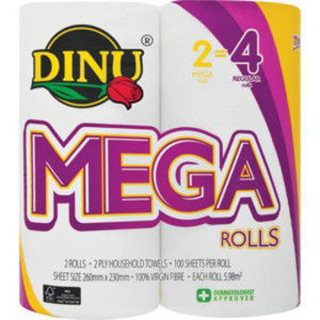 Dinu Paper Towel Roll Mega 1 x 2`s