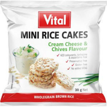 Vital Rice Cakes Mini Cream Cheese & Chi 1 x 30Gr