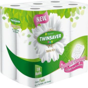 Twinsaver Toilet Paper 2 Ply Lux 1 x 18`s