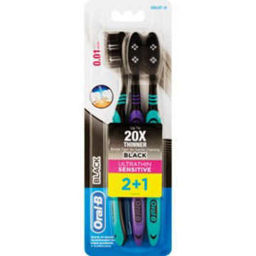 Oral B Toothbrush Ultra Thin 2+ Bun Pk Black 1 x 0Ea