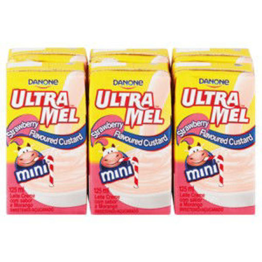 Ultra Mel Custard UHT Strawbery 6 x 125Ml