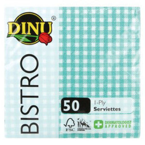 Dinu Paper Serviettes 1 Ply Bist Che Green 1 x 50`s