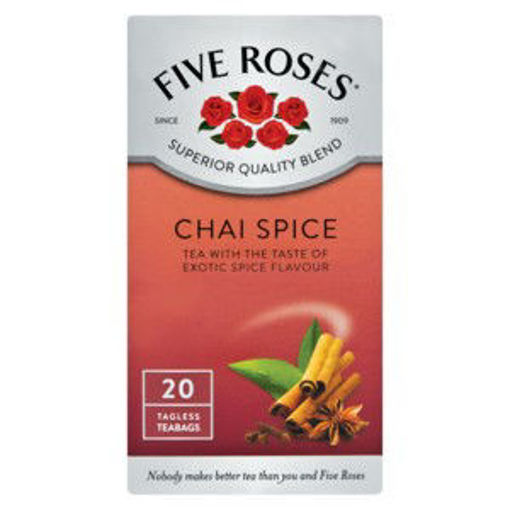 Five Roses Tea Bags Tagless Flav Chai 1 x 20`s